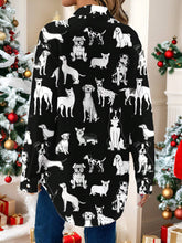 EMERY ROSE Casual Minimalist Cartoon Animal Pattern Loose Fit Women Cardigan Shirt,